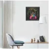 New Attractive Radha Krishna Painting | Framed Watercolor Religious Artwork, 30 x 30 cm, Synthetic Material. ( default, Standard )