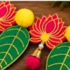 Craft Traditional Lotus Pan Toran with Artificial Marigold Flowers – Diwali Door Décor ( default, OS )