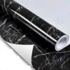 Marble Aluminum Foil Kitchen Stickers – Oil-Proof, Waterproof, Self-Adhesive Wallpaper PVC (Black Marble, 60cm x 200cm, Pack of 2) ( black, Free Size ).