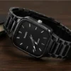 Men's Black Analog Quartz Watch – Stylish Square Dial Metal Strap Wrist Watch for Boys & Men ( black, OS )
