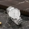 Women’s Designer Metal Analog Watch – Round Brown Dial Quartz Wristwatch | Stylish Fashion Watch with Additional Strap ( silver, OS )
