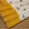 Digital Print Cotton Linen Saree with Blouse ( yellow, Free Size )