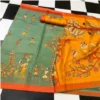 Silk Saree with Blouse, Khadi Silk Designer Printed Saree for Women, 1 Pc ( Teal, Free Size )