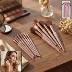 Professional Makeup Brush Set – 13 Piece Soft Bristle Cosmetic Brush Kit with Storage Pouch for Face & Eye Makeup ( default, OS )