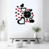 Amazing Stand Heart Acrylic Wall Clock – Modern Plastic Design, All-Purpose ( default, Standard ).