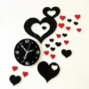 Amazing Stand Heart Acrylic Wall Clock – Modern Plastic Design, All-Purpose ( default, Standard ).