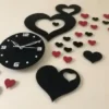 Amazing Stand Heart Acrylic Wall Clock – Modern Plastic Design, All-Purpose ( default, Standard ).