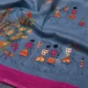 Silk Saree with Blouse, Khadi Silk Designer Printed Saree for Women,1 Pc ( grey, Free Size )