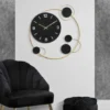 Decorative Round Iron Metal Wall Clock for Living Room, Bedroom, Office ( default, M )