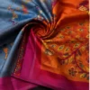 Silk Saree with Blouse, Khadi Silk Designer Printed Saree for Women,1 Pc ( grey, Free Size )