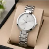Women’s Designer Metal Analog Watch – Round Brown Dial Quartz Wristwatch | Stylish Fashion Watch with Additional Strap ( silver, OS )
