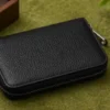 Premium PU Leather Credit Card Holder – 9 Slot Zipper Card Wallet for ATM, Debit, Credit & ID Cards ( black, OS )
