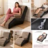 Inflatable Sofa Chair with Footstool & Electric Air Pump – Foldable Air Couch for Indoor & Outdoor Use ( brown, OS )