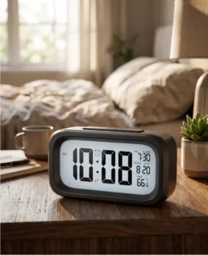 Digital LCD Alarm Clock with Temperature & Date
