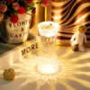 Crystal LED Night Lamp – USB Rechargeable Diamond Table Lamp with Warm Light for Bedroom, Living Room & Home Décor ( default, OS )