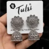 Fresh Vibes Combo of 6 Traditional Oxidised Silver Plated Jhumka Earrings