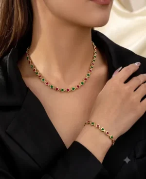 Gold-Plated CZ Wedding Jewellery Set