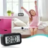 Digital lcd alarm clock with backlight optically controlled battery-powered clock with time, date, and temperature - Durable Plastic ( default, OS ).