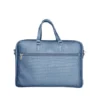 Durable Navy Blue Vegan Leather Laptop Bag with Reinforced Stitching ( blue, Standard )