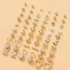RARE 1 Gold Plated Multicolor Pearl & AD Studs Combo – 30 Pairs ( default, Standard )
