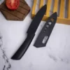 3 Pcs Kitchen Knife Set – Stainless Steel Multipurpose Cutting Knives with Protective Covers ( black, OS )
