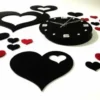 Amazing Stand Heart Acrylic Wall Clock – Modern Plastic Design, All-Purpose ( default, Standard ).