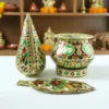 Traditional Decorative Pooja Kalash with Lotus Crown Design for Rituals (1 Set) ( default, OS )
