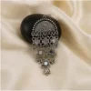 Samridhi DC 3 Layers Mirror Jewellery Set with Necklace and Earrings, Oxidised Silver, 1 Set ( default, Free Size )