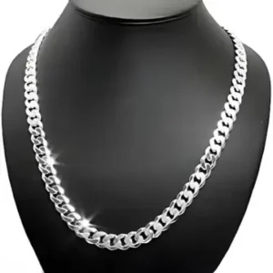 Combo Bracelet, Ring, and Chain Necklace for Men and Boys – Silver Plated with Agate Pendant. ( default, Standard ) .