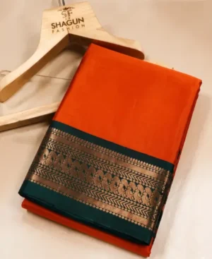 Orange Paithani Aura Silk Saree