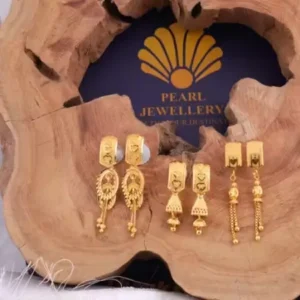 Combo Earrings for Women & Girls – Brass Gold Plated Drop Earrings ( default, Standard )