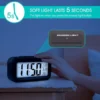 Digital lcd alarm clock with backlight optically controlled battery-powered clock with time, date, and temperature - Durable Plastic ( default, OS ).