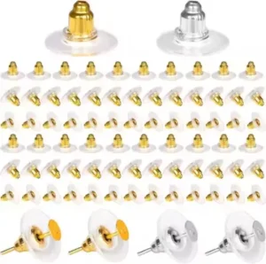 400 Pcs Stud & Bullet Clutch Earring Back Stoppers – Jewellery Accessories ( default, standard )