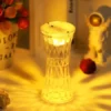 Crystal LED Night Lamp – USB Rechargeable Diamond Table Lamp with Warm Light for Bedroom, Living Room & Home Décor ( default, OS )