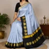 Elephant Design Cotton Silk Saree with Running Blouse Piece ( grey, Free Size )