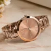 Women’s Designer Metal Analog Watch – Round Brown Dial Quartz Wristwatch | Stylish Fashion Watch with Additional Strap ( brown, OS )