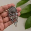 Samridhi DC 3 Layers Mirror Jewellery Set with Necklace and Earrings, Oxidised Silver, 1 Set ( default, Free Size )