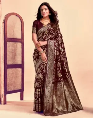 Jacquard Saree Everyday Elegance Collection ( maroon, OS )