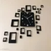 Amazing Stylish Square Acrylic Wall Clock – Modern Plastic Design, All-Purpose ( black, Standard ).