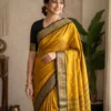 Yellow Paithani Aura Silk Saree with Blouse Piece