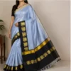 Elephant Design Cotton Silk Saree with Running Blouse Piece ( grey, Free Size )