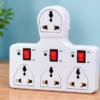 4 Socket 3 Switch Multi Plug 6A – Universal Travel Extension Board with Safety Switches | 600W ( white, OS )