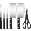 8 Piece Stainless Steel Kitchen Knife Set with Scissor, Peeler & Sharpener ( default, Standard )