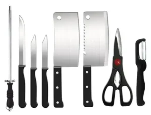 8 Piece Stainless Steel Kitchen Knife Set with Scissor, Peeler & Sharpener ( default, Standard )