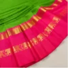 Elephant Design Cotton Silk Saree with Running Blouse Piece ( green, Free Size )