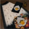 Digital Print Cotton Linen Saree with Blouse ( black, Free Size )