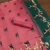Silk Saree with Blouse, Khadi Silk Designer Printed Saree for Women, 1 Pc ( pink, Free Size )