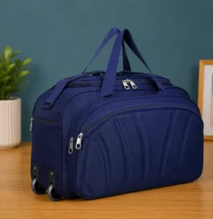 60L Travel Duffel Bag with Trolley Sleeve – Unisex Polyester Weekender Luggage Bag for Men & Women ( blue, OS )