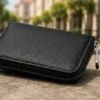 Premium PU Leather Credit Card Holder – 9 Slot Zipper Card Wallet for ATM, Debit, Credit & ID Cards ( black, OS )