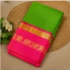 Elephant Design Cotton Silk Saree with Running Blouse Piece ( green, Free Size )